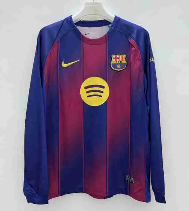 Thailande 1rd Manches Longues Maillot Barcelone 2025 2026