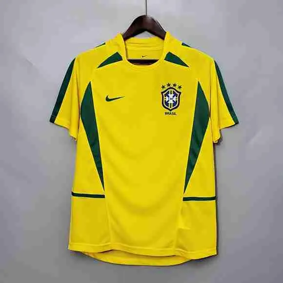 Tailandia Camiseta Brasil 1ª Retro 2002 Thailande Maillot 1rd Brésil Retro 2002